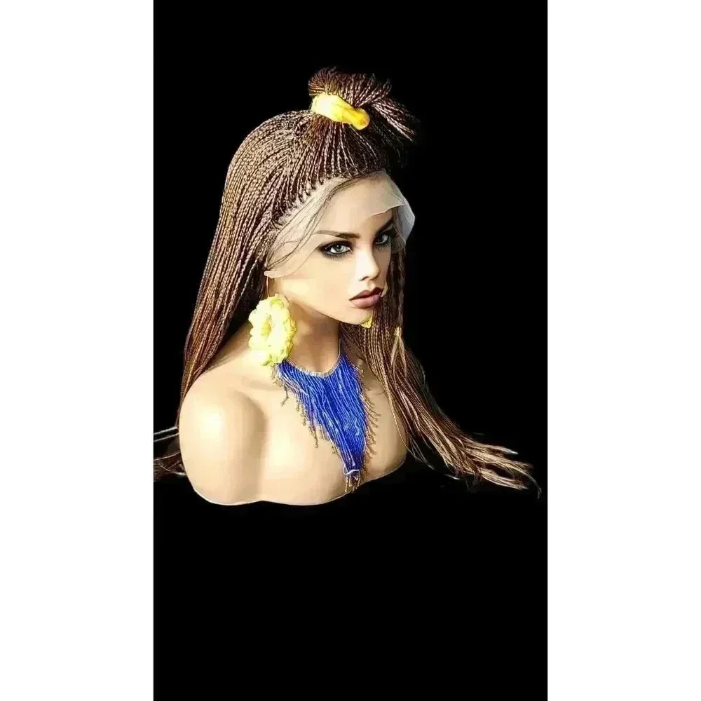 Premium Hand-Braided Wig Full Lace Wig Color #30 micro million braids - Picture 4 of 15